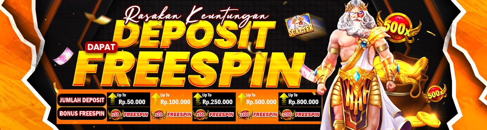 DEPOSIT DAPAT FREESPIN SAMPAI 200X